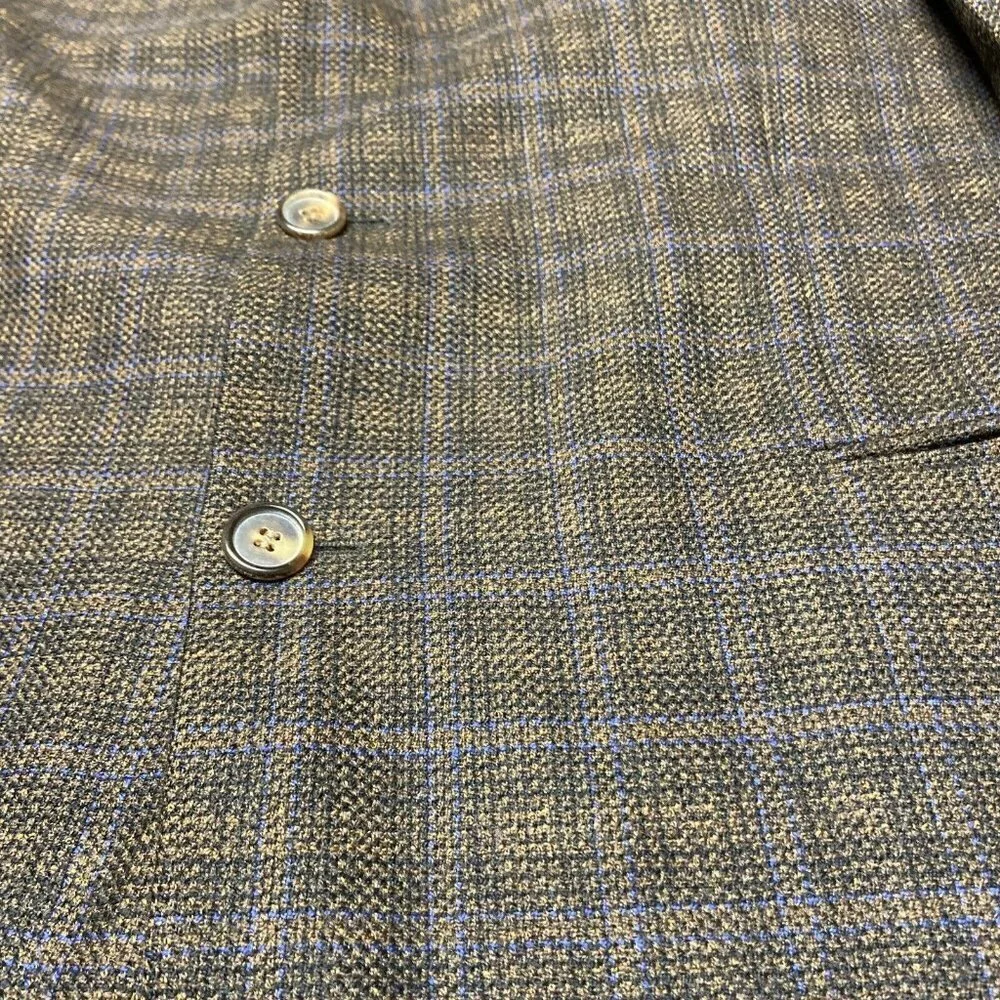 Hugo Boss Lambswool 42 Brown Wool‎ Check Blazer Sports Coat